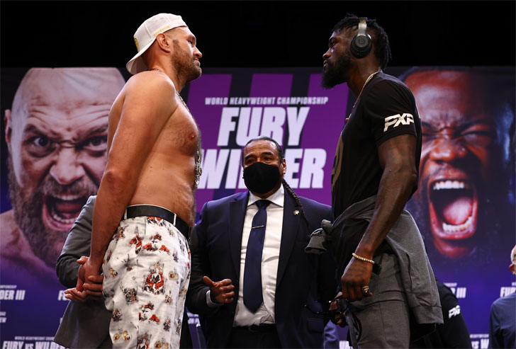 Deontay Wilder with Tyson Fury