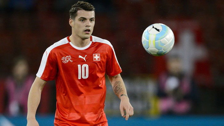 Granit Xhaka in action for Switzerland.