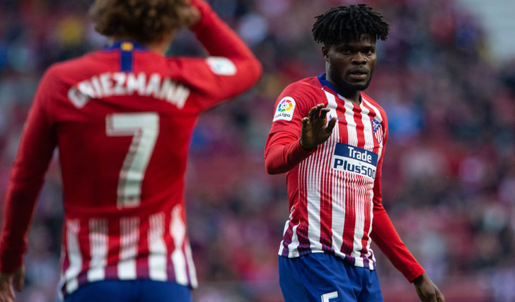 Thomas Partey in action for Atletico.